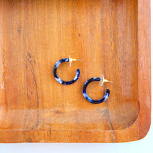 Load image into Gallery viewer, Cam Mini Hoops - Midnight Marble