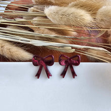 Load image into Gallery viewer, Bow Studs - Maroon
