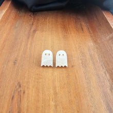 Load image into Gallery viewer, Mini Ghost Studs - White Shimmer

