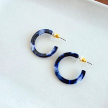 Load image into Gallery viewer, Cam Mini Hoops - Midnight Marble