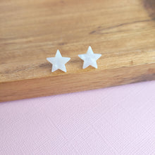 Load image into Gallery viewer, Star Studs- Pearly White