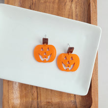 Load image into Gallery viewer, Shimmer Pumpkin Earrings