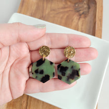 Load image into Gallery viewer, Roxy Earrings - Olive Tortoise

