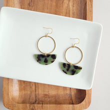 Load image into Gallery viewer, Reese Earrings - Olive Tortoise
