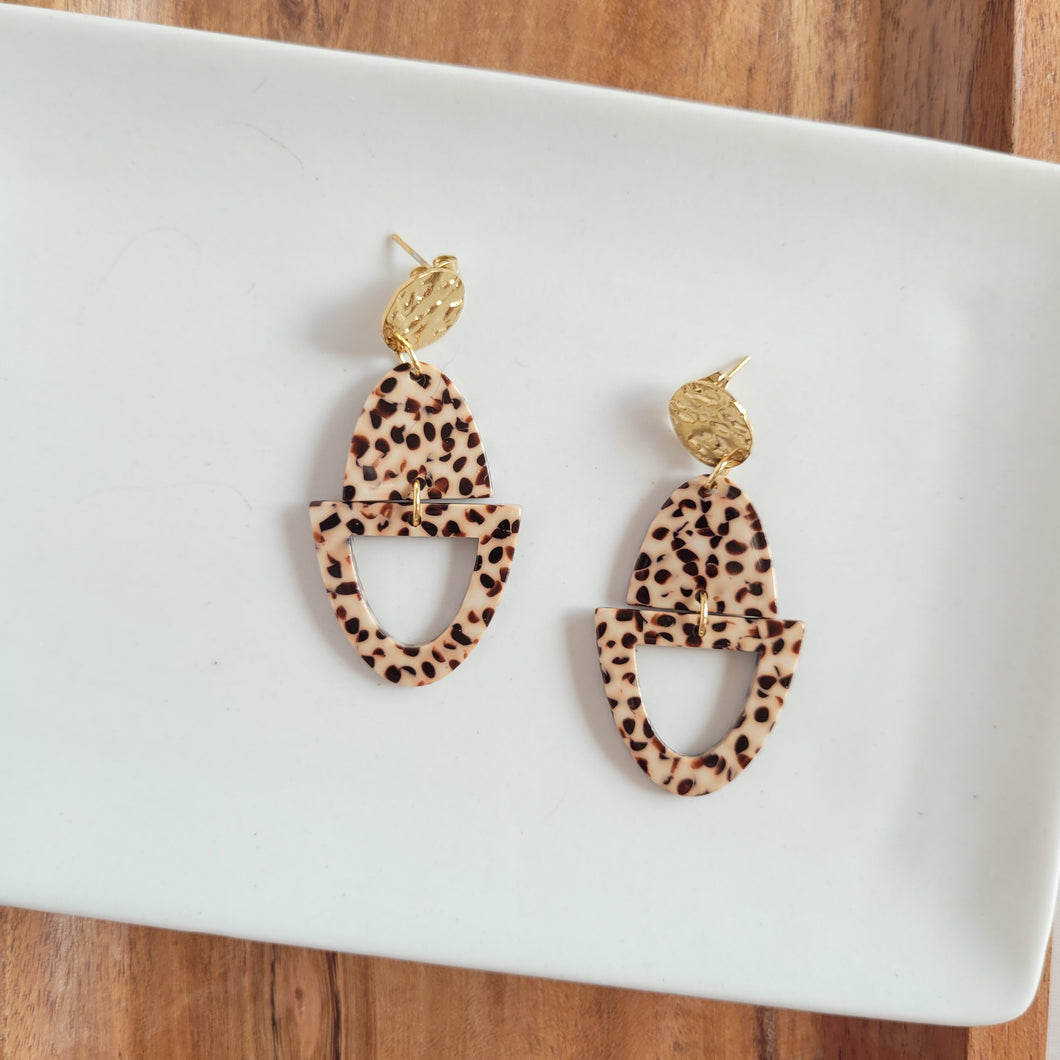 Athena Earrings - Brown Dot