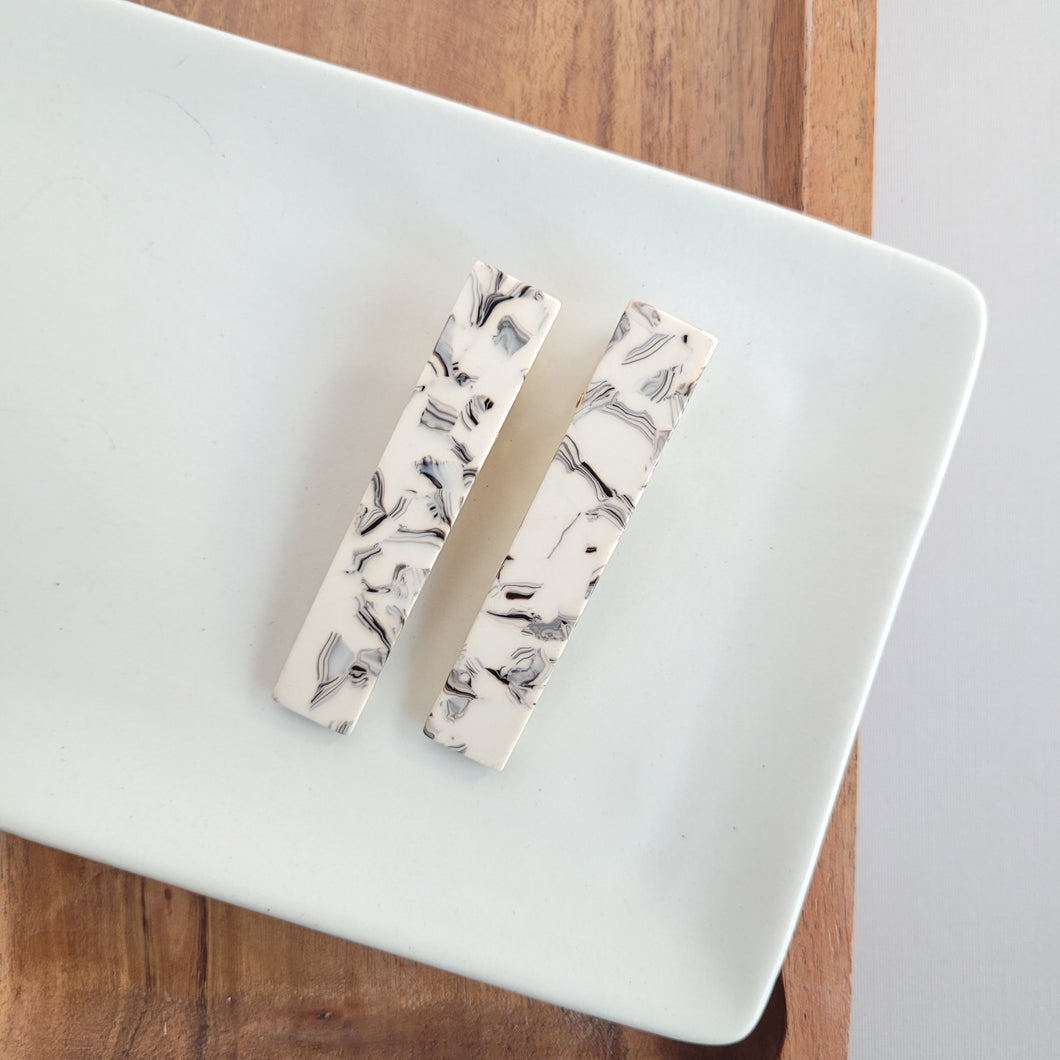 Eleanor Hair Clips - Marble