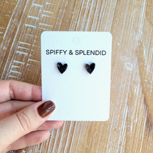 Load image into Gallery viewer, Hand Drawn Heart Studs - Black