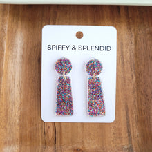 Load image into Gallery viewer, Mia Earrings - Rainbow Glitter