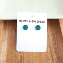 Load image into Gallery viewer, Geode Druzy Studs - Teal