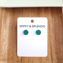Load image into Gallery viewer, Geode Druzy Studs - Teal
