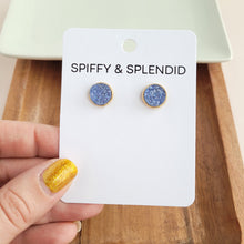 Load image into Gallery viewer, Geode Druzy Studs - Periwinkle