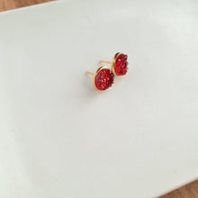 Load image into Gallery viewer, Geode Druzy Studs - Red