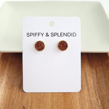 Load image into Gallery viewer, Geode Druzy Studs - Amber