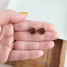 Load image into Gallery viewer, Geode Druzy Studs - Amber