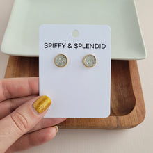Load image into Gallery viewer, Geode Druzy Studs - Crystal Clear
