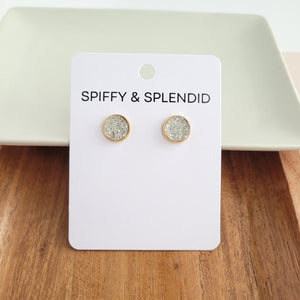 Geode Druzy Studs - Crystal Clear