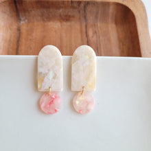 Load image into Gallery viewer, Rory Earrings - Cream &amp; Coral