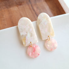 Load image into Gallery viewer, Rory Earrings - Cream &amp; Coral