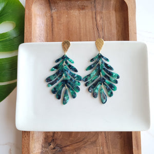 Palm Earrings - Green