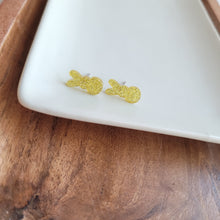 Load image into Gallery viewer, Glitter Bunny Studs - Yellow