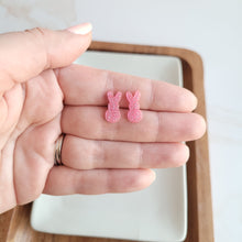 Load image into Gallery viewer, Glitter Bunny Studs - Pink

