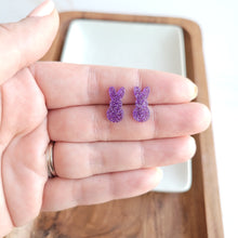 Load image into Gallery viewer, Glitter Bunny Studs - Purple
