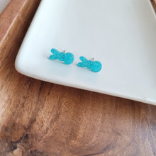 Load image into Gallery viewer, Glitter Bunny Studs - Blue