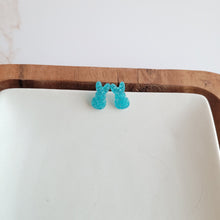 Load image into Gallery viewer, Glitter Bunny Studs - Blue