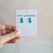 Load image into Gallery viewer, Glitter Bunny Studs - Blue
