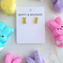 Load image into Gallery viewer, Glitter Bunny Studs - Yellow