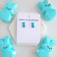 Load image into Gallery viewer, Glitter Bunny Studs - Blue
