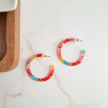 Load image into Gallery viewer, Camy hoops - Rainbow Confetti