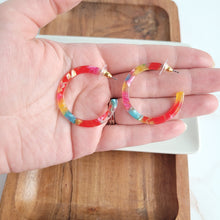 Load image into Gallery viewer, Camy Hoops - Rainbow Confetti
