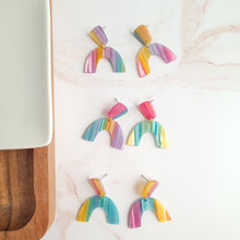 Load image into Gallery viewer, Ruby Earrings - Rainbow Stripe