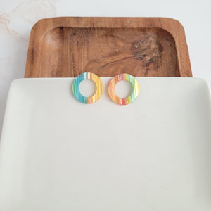 Jo Jo Studs - Rainbow Stripe