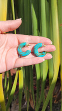 Load image into Gallery viewer, Chloe Hoops - Turquoise