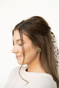 Geode Druzy Studs - Aqua Blue