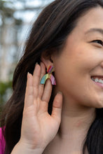 Load image into Gallery viewer, Ruby Earrings - Rainbow Stripe
