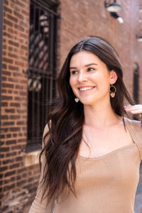 Iris Earrings - Brown Dot