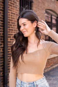 Iris Earrings - Brown Dot