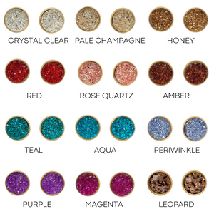 Geode Druzy Studs - Crystal Clear