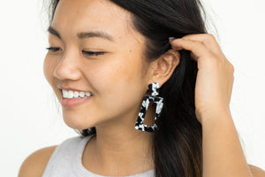 Avery Earrings- Black & White